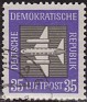 Germany 1957 Plane 35 Pfennig Violeta Scott C3. DDR 1957 C3. Subida por susofe